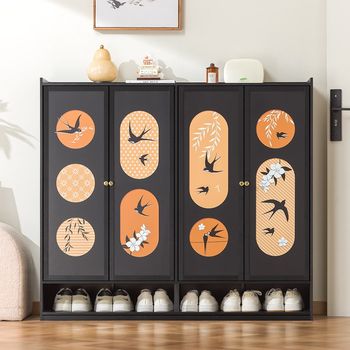 Medium style shoe cabinet household doorway multi-story entrance entrance hall integrated wall dustproof shoe rack storage cabinet
