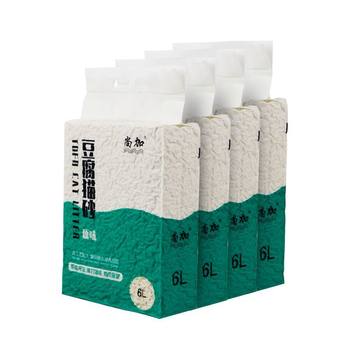Tofu Cat Litter, Green Tea Activated Carbon, Deodorizing, Dust-Free, 4 Bags, Nearly 10 Kilograms, 20 Pounds, 2mm Fine Particles, Cat Supplies
