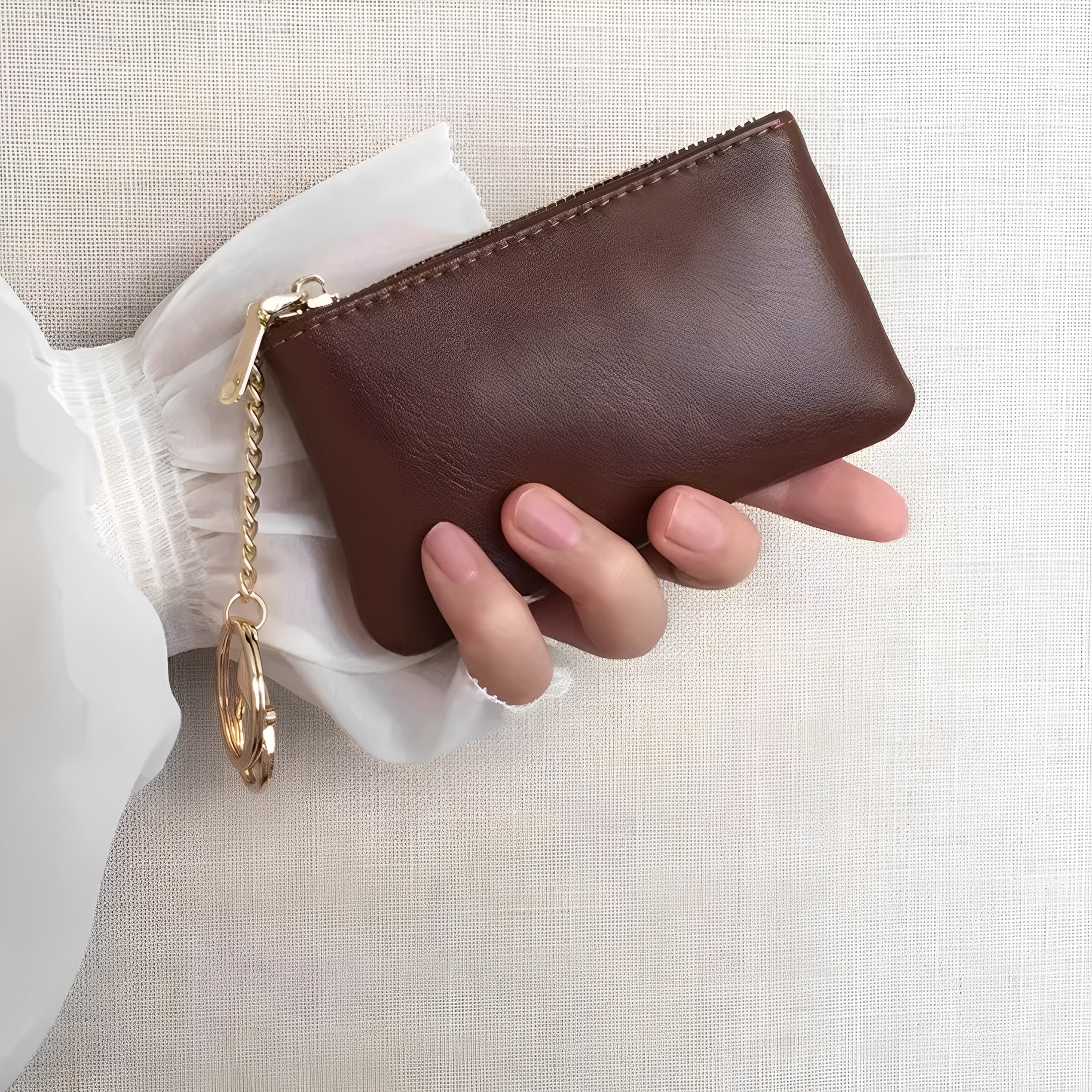 2025 New Stylish and Simple Solid Color Women's Card Holder, High-Value Card Case, Storage Bag, Coin Purse, Earphone Storage Bag