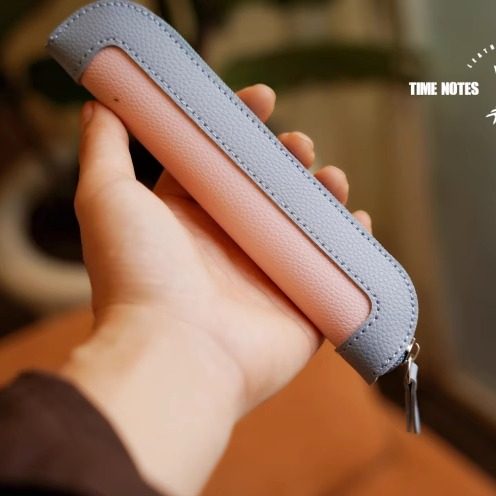 2025 New Stylish and Simple Patchwork Pencil Case Mini Niche Pencil and Pen Protective Case Portable Retro Stationery for Women