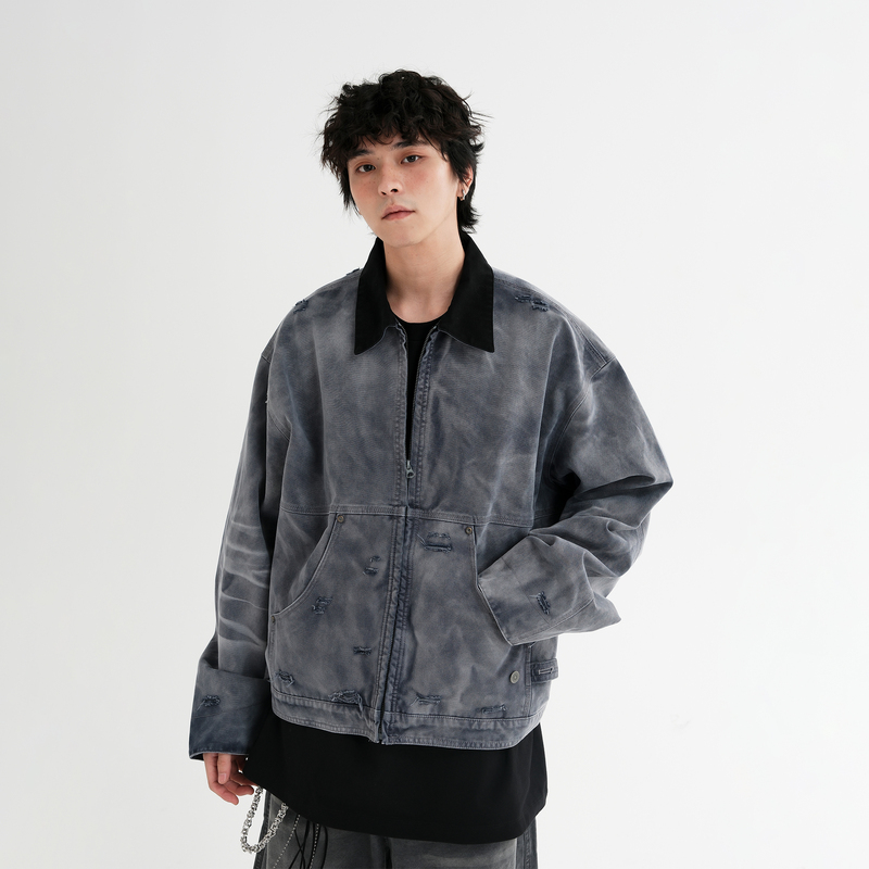 Unwake2025 Barn-Style American Workwear Jacket Hunting Jacket Harrington Jacket Denim Jacket Loose Fit Bf Lazy Style Unwake2025 Barn-Style American Workwear Jacket Hunting Jacket Harrington Jacket Denim Jacket Loose Fit Bf Lazy Style