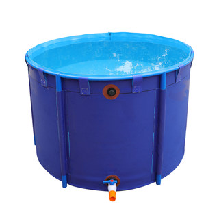 圆形帆布鱼池加厚带支架防水布蓄水池高密度养殖水箱锦鲤暂养鱼池