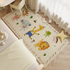 Children's room carpet cream style girl's room reading area floor mat long bedroom sherpa anti-fall bedside blanket
