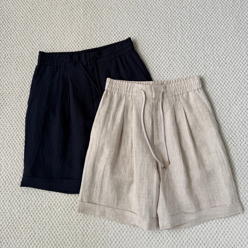 Rare and Hard to Come By! Jiejie Men's Breathable Linen Shorts, Relaxed Old Money Style, Light Business Commuting