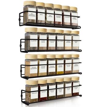 Sam's preferred hole-free metal kitchen rack simple wall-mounted storage household seasoning rack spice storage drainage