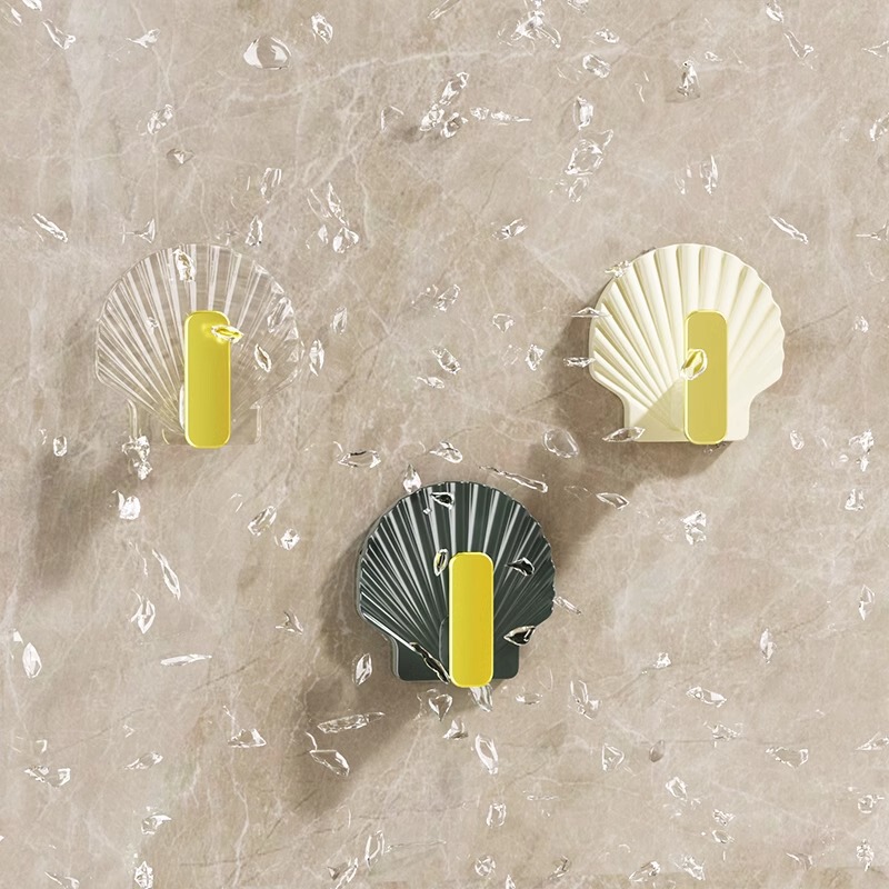 Strong Adhesive Hooks, Heavy-Duty, No-Drill, Wall-Mounted, Transparent, Traceless Sticky Hooks for Bathroom, Toilet, Kitchen