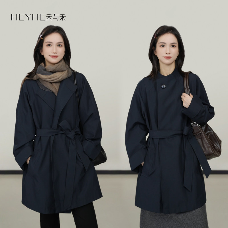 Xiao He【Very Trendy Trench Coat】British-Style Atmosphere, Elegant and Stylish Long-Sleeved Fashion High-End Trench Coat for Women Xiao He【Very Trendy Trench Coat】British-Style Atmosphere, Elegant and Stylish Long-Sleeved Fashion High-End Trench Coat for Women