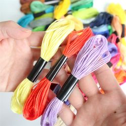 50 색 자수 자수 스레드 크로스 스티치 유럽 핸드 브로더리 DIY 배선 수리 스레드 초보자