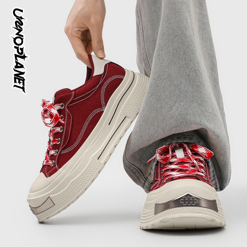 Canvas Shoes for Men 2026 Summer Breathable Casual Shoes Thick-Soled Height-Increasing Shoes Couple Wear-Resistant Sneakers Versatile Big-Toe Shoes