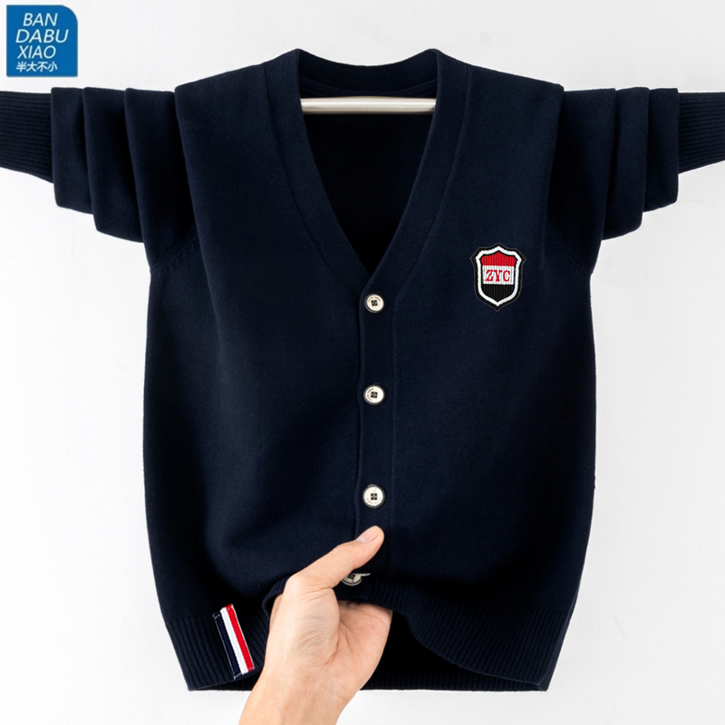 Student Pure Cotton Cardigan Thin Style Academy Style Unisex Spring and Autumn Sweater Jacket Youth Knitwear Trendy