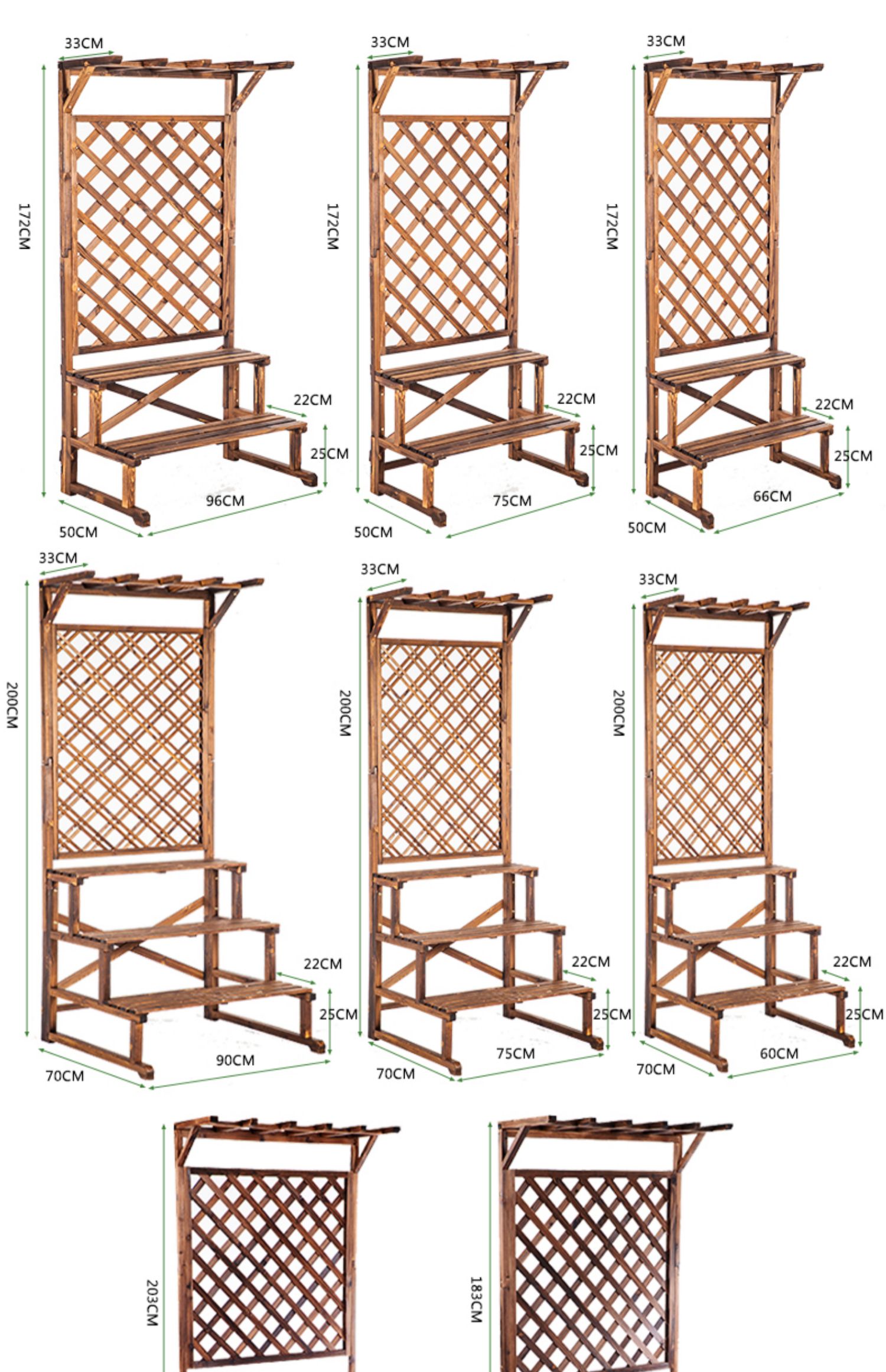 Gỗ chống ăn mòn ban công hoa đứng loại sàn nhiều lớp gỗ rắn vách ngăn chậu hoa trang trí sân vườn lưới chậu chậu giá - Kệ giá sách cho bé