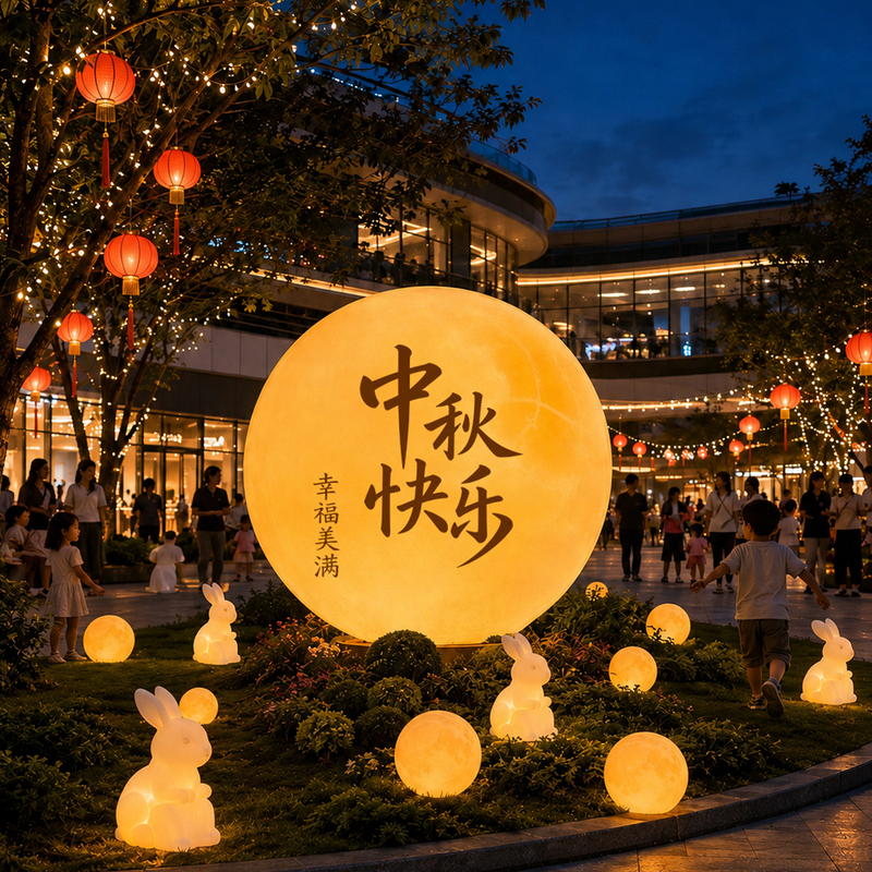 Mid-Autumn Festival Large-Scale Moon Floor Lamp Outdoor Waterproof Glowing Moon Lamp Landscape Mall Homestay Popular Moon Lamp