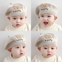 어린이 베레트 가을과 겨울 한국 버전의 곰 유아 유아 소년 니트 양모 화가 모자 유행 공주 모자