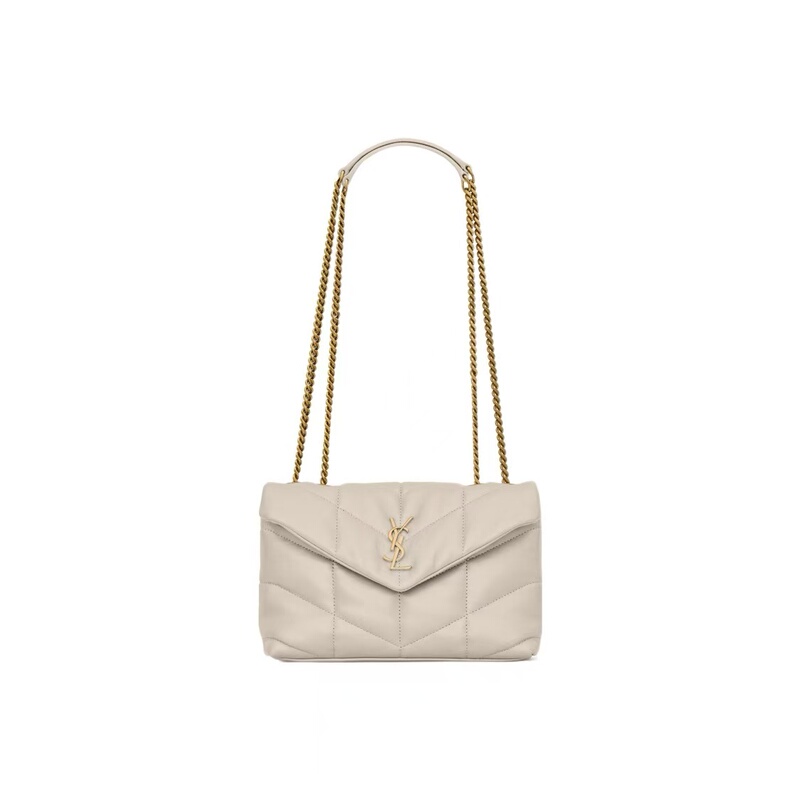 Ysl Saint Laurent High-End Luxury Brand 99% New Loulou Puffer Toy Platinum Cloud Mini Bag Wz Ysl Saint Laurent High-End Luxury Brand 99% New Loulou Puffer Toy Platinum Cloud Mini Bag Wz