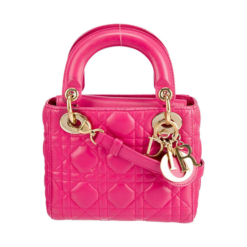 Dior Luxury Brand 99% New Lady Dior Three-Compartment Lambskin Rose Gold Mini Handbag for Women Wz Dior Luxury Brand 99% New Lady Dior Three-Compartment Lambskin Rose Gold Mini Handbag for Women Wz