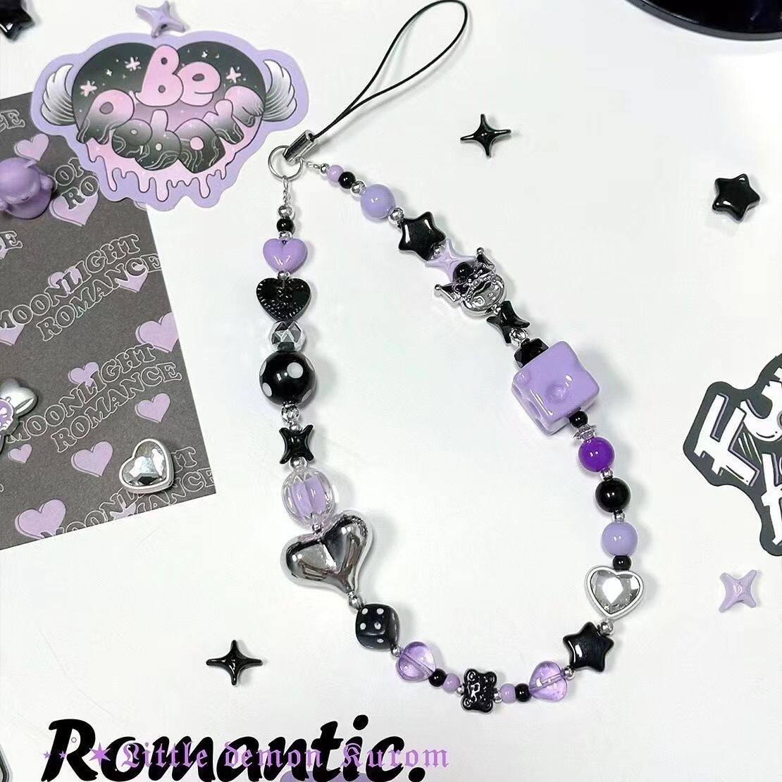 CCD camera charm, ins heart, original hot girl phone chain, Y2K beaded lanyard, pendant chain, butterfly.