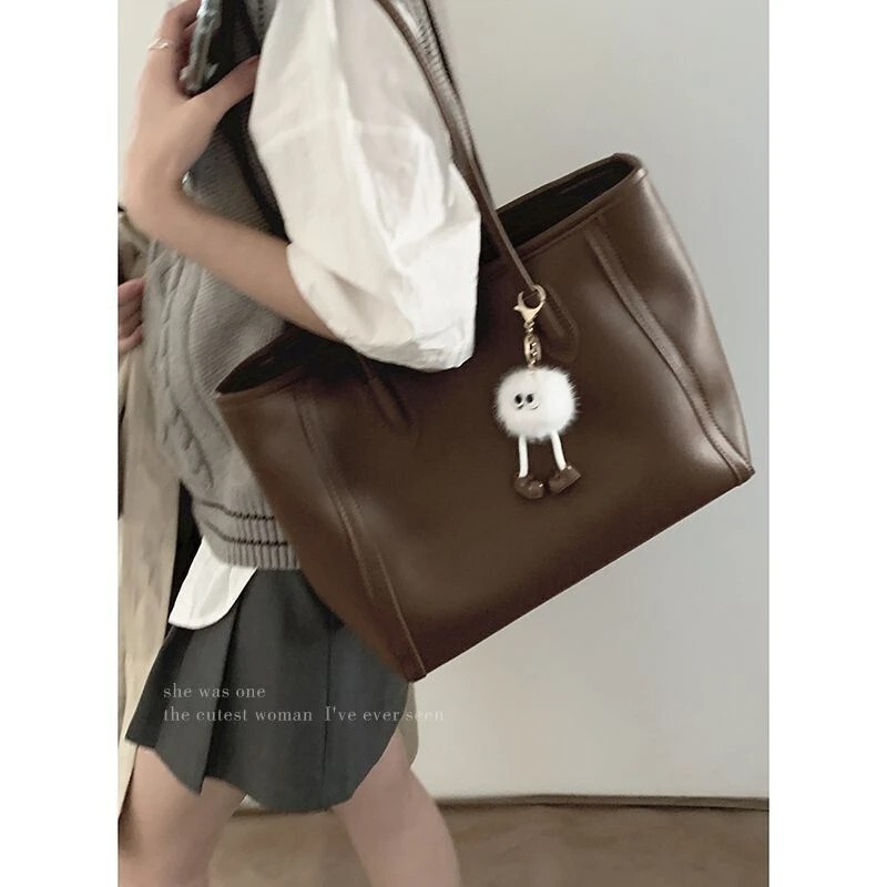Vintage Large-Capacity Bag for Women, Spring 2025 New Trendy Korean Versatile Tote Bag, Large Capacity Shoulder Bag