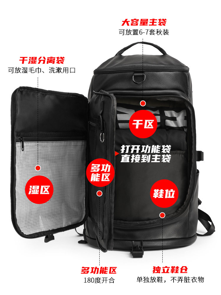 New Style Backpack for Men, Large Capacity Travel Backpack, Trendy Cylindrical Multi-Functional Crossbody Bag, Boarding Luggage Bag for Women
