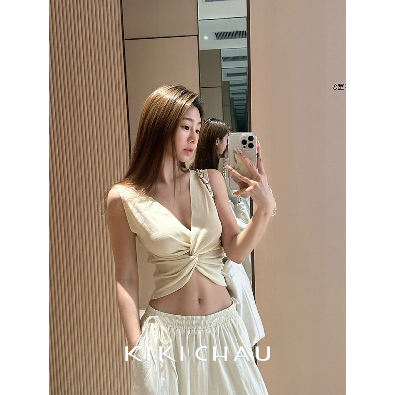 Kiki Chau「Same Style as San」Reversible Vest for Women 2025 New High-End Slimming Vest