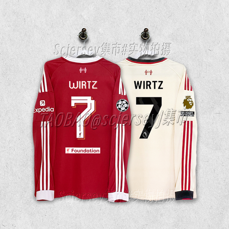 2526 Liverpool Long-Sleeve Jersey Home Champions League Premier League Veltz Rautamaiclist Van Dijk