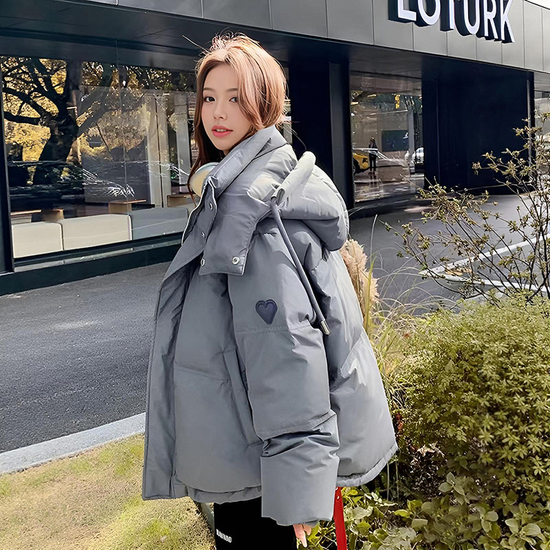 Gray down Jacket for Women, Winter 2025 New Model, Trendy This Year, High-End Street Style, Student Puffer Jacket, Thick Cotton Coat Gray down Jacket for Women, Winter 2025 New Model, Trendy This Year, High-End Street Style, Student Puffer Jacket, Thick Cotton Coat