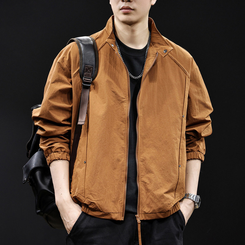 【Japan Okayama】Patchwork Windbreaker Stand Collar Casual Jacket Men's Spring and Autumn Versatile Trendy 2026 New Model