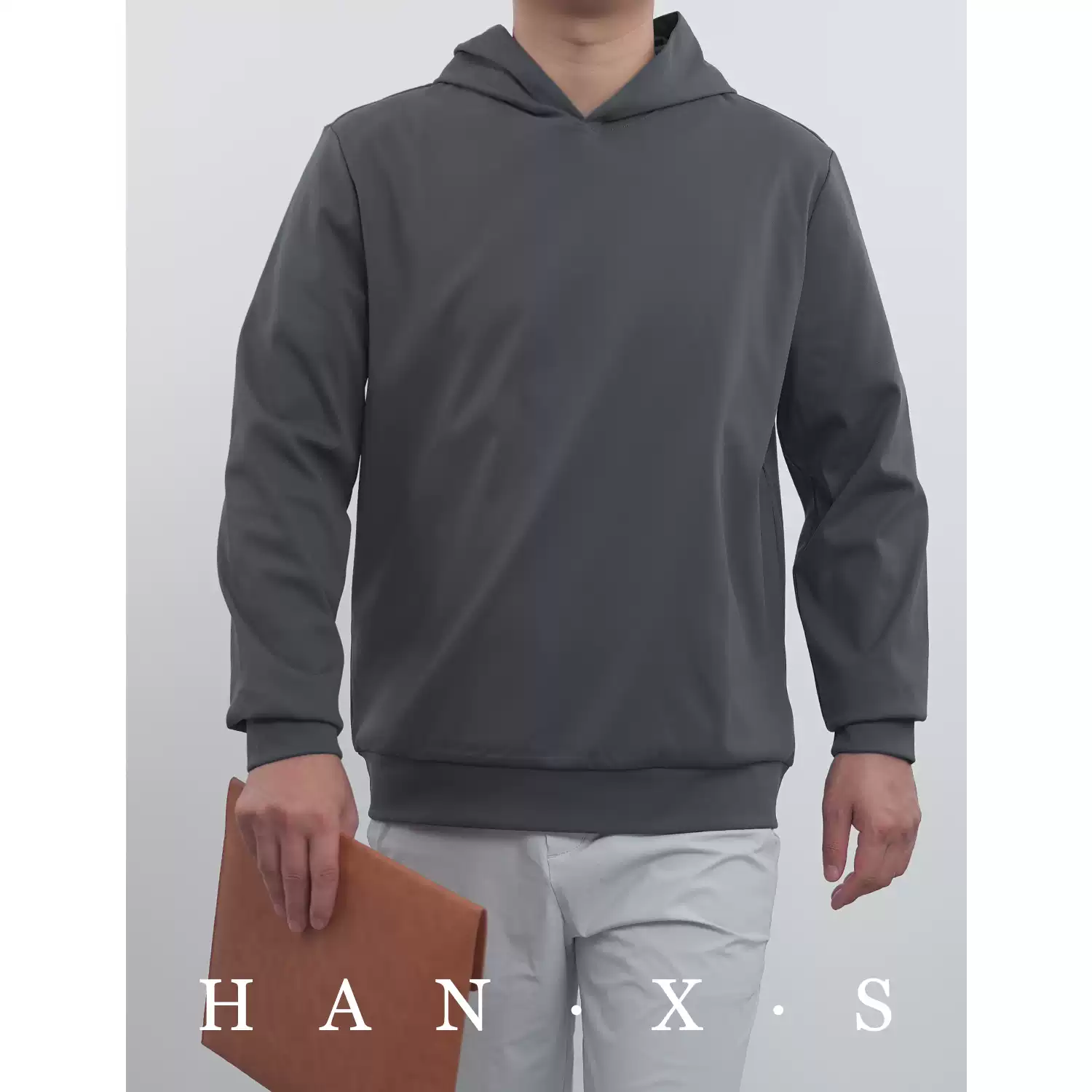 HAN·XS 连帽卫衣男秋季2025新款宽松外套重磅轻量化通勤