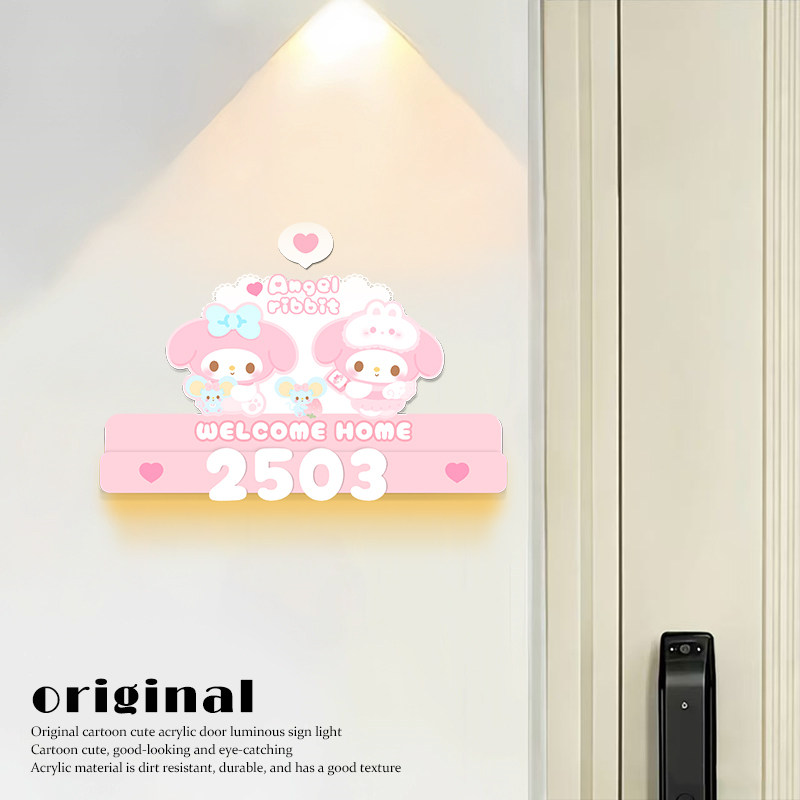 1 individual Sweet sister u- original lovely Xiaomei household register and obtain a residence permit House number room decorate Ornaments customized number House number