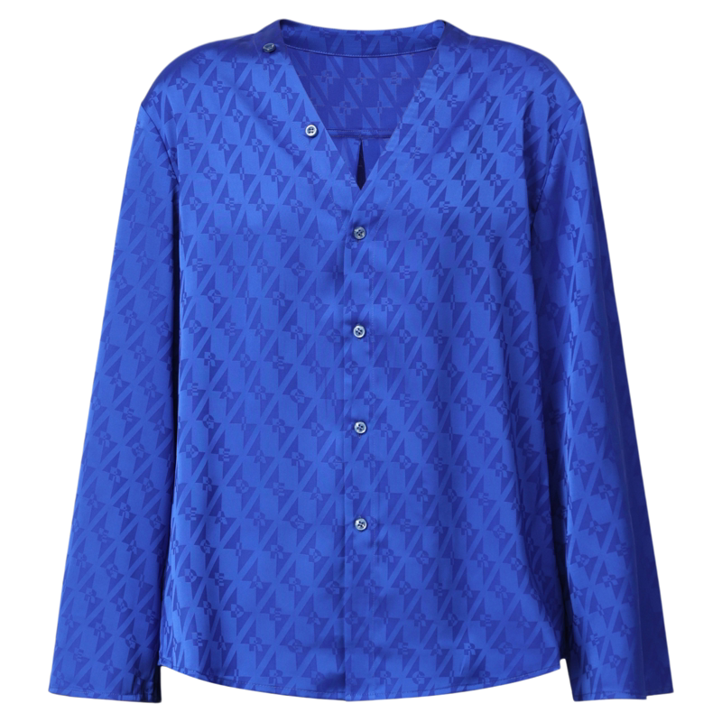 Girdear/哥弟高级感知性长袖衬衫春季新品满印张扬上衣女士130002