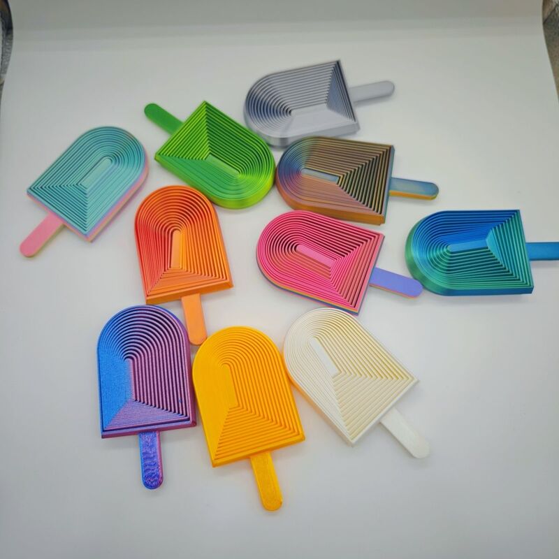 Children's Girl Toy 3D Printed Ice Cream Imitation Popsicle Rattle Decompression Carrot Tower Toy Movable Ice Cream