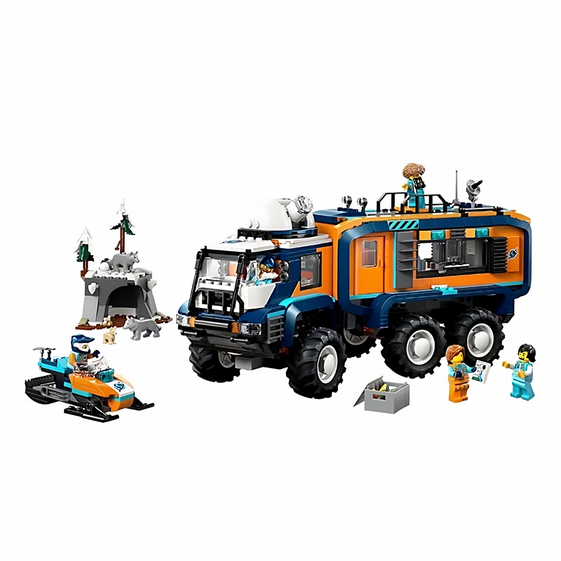 Creative Building Blocks City Series Polar Adventure Truck Boys and Girls Educational Children's Toy Model Gift Ornaments