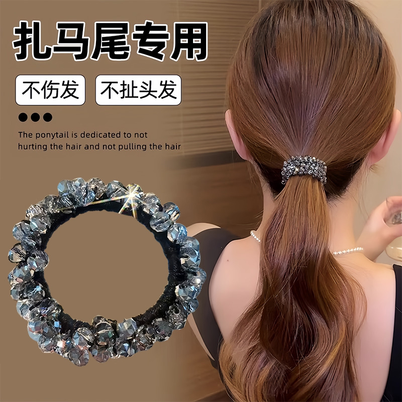 Korean Rhinestone Luxury Hair Tie 2025 New Model Crushed Ice High-End Hair Band Socialite Hair Rope Dual-Use Hair Accessory Bracelet Korean Rhinestone Luxury Hair Tie 2025 New Model Crushed Ice High-End Hair Band Socialite Hair Rope Dual-Use Hair Accessory Bracelet
