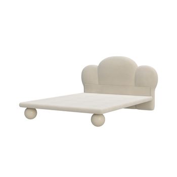 Shufan/bubble bed/solid wood fabric children's bed/french modern cream style pink second bedroom small apartment furniture