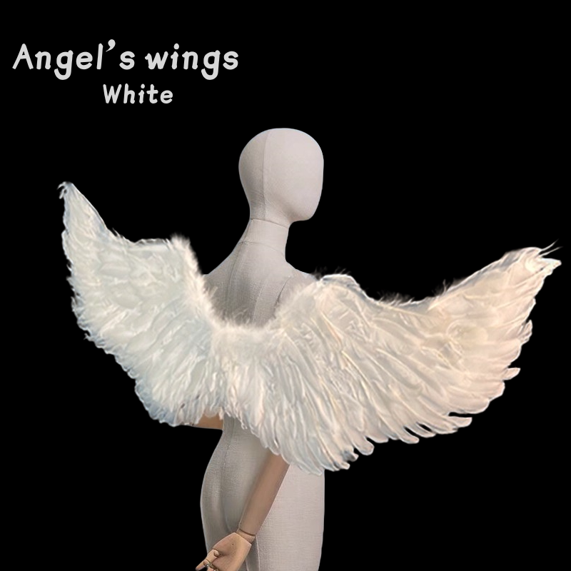 White Elf Angel Wings Feather Back Decoration Black Little Devil Kidsren and Adults Halloween Party Performance Props White Elf Angel Wings Feather Back Decoration Black Little Devil Kidsren and Adults Halloween Party Performance Props