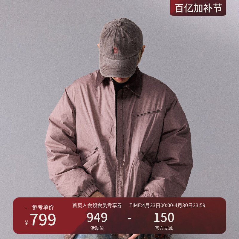 Monterest Retro Washed Corduroy Lapel Detroit 90S White Duck down Jacket