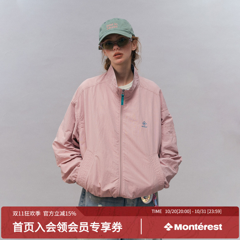 Instant Mountain Monrest Retro Color-Blocked Stand-Up Collar Water-Repellent Simple Jacket American-Style Loose Zipper Jacket Instant Mountain Monrest Retro Color-Blocked Stand-Up Collar Water-Repellent Simple Jacket American-Style Loose Zipper Jacket