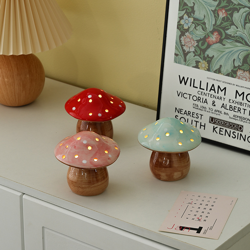 Small Mushroom Night Light Creative Ceramic Table Lamp Bedside Atmosphere Night Light Girls' Bedroom Desktop Decoration Small Ornament Small Mushroom Night Light Creative Ceramic Table Lamp Bedside Atmosphere Night Light Girls' Bedroom Desktop Decoration Small Ornament