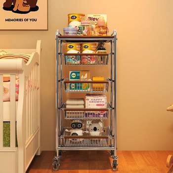 Baby supplies feeding table storage cabinet bedside storage rack care cart mobile bottle storage rack food supplement rack