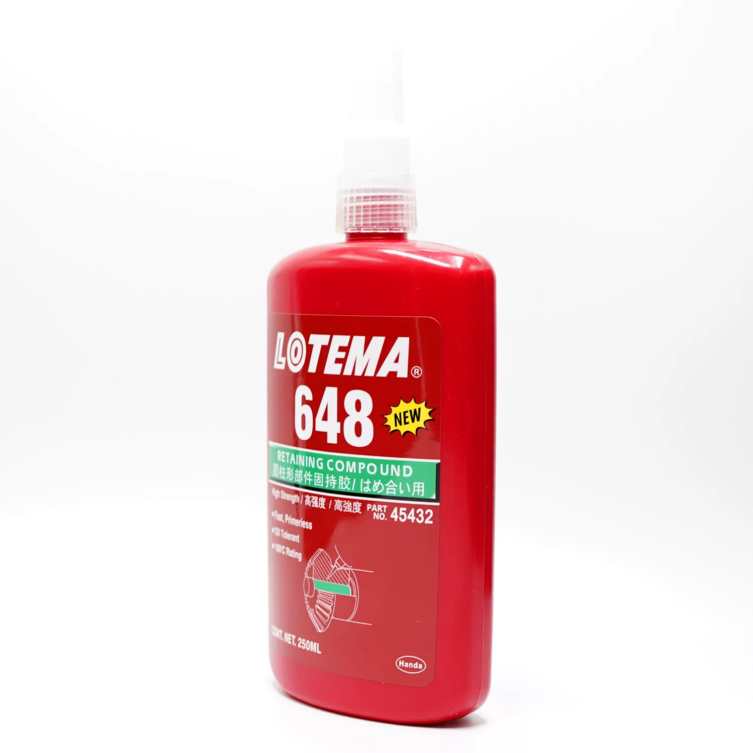 LT648 цилиндрические детали удерживающее клея Hongda Loctite 648 фиксация резьбы герметик анаэробный клей 250мл10м