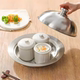 Stainless Steel Thickened Steamer Rack with Water Tray for Kitchen Use, Grid Rack, Steaming Tray, Steamer Basket, Ufo-Shaped Steaming Plate with Lid