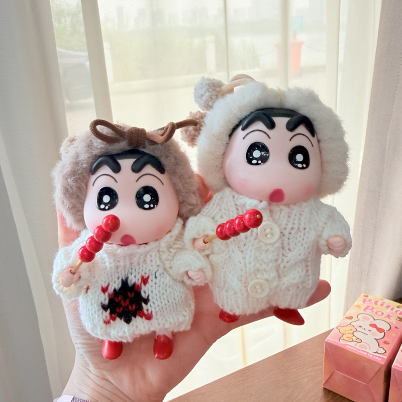 Candy-Coated Crayon Mini Figurine, Cute Sweater Outfit, Car Decoration, Home Desktop Blind Box, Trendy Toy, Small Gift