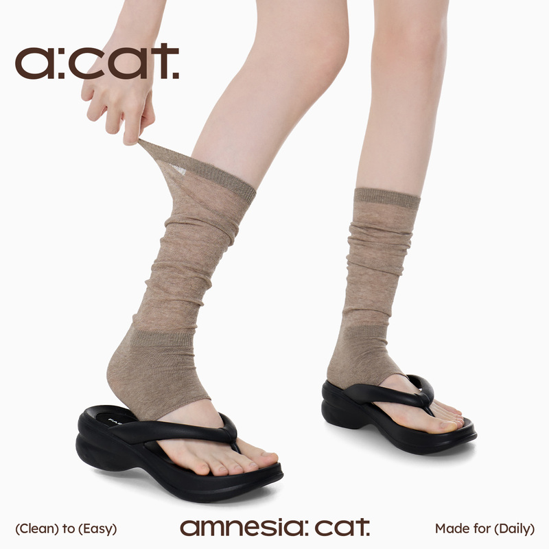 Brown Socks for Women, Summer Thin Pure Cotton Half-Foot Stirrup Socks, Miu Style Slouch Socks, Flip-Flop Leg Warmers
