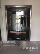 Door-to-door measurement and installation of tempered glass partition shop doors in Hangzhou area tempered glass doors glass floor spring doors