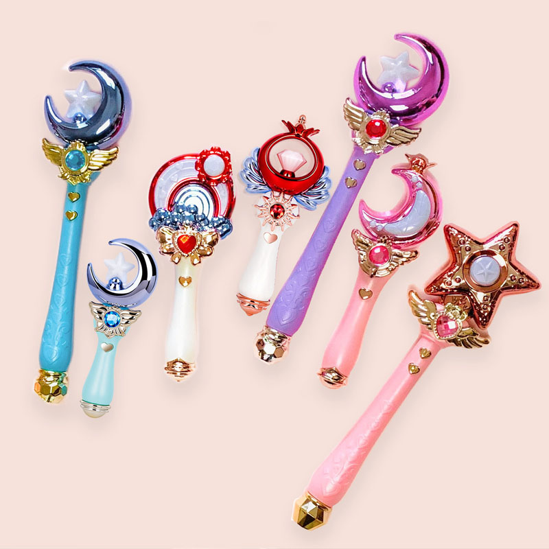 Children's cartoon magic wand toy colorful glowing music crown princess little magic fairy girl gift