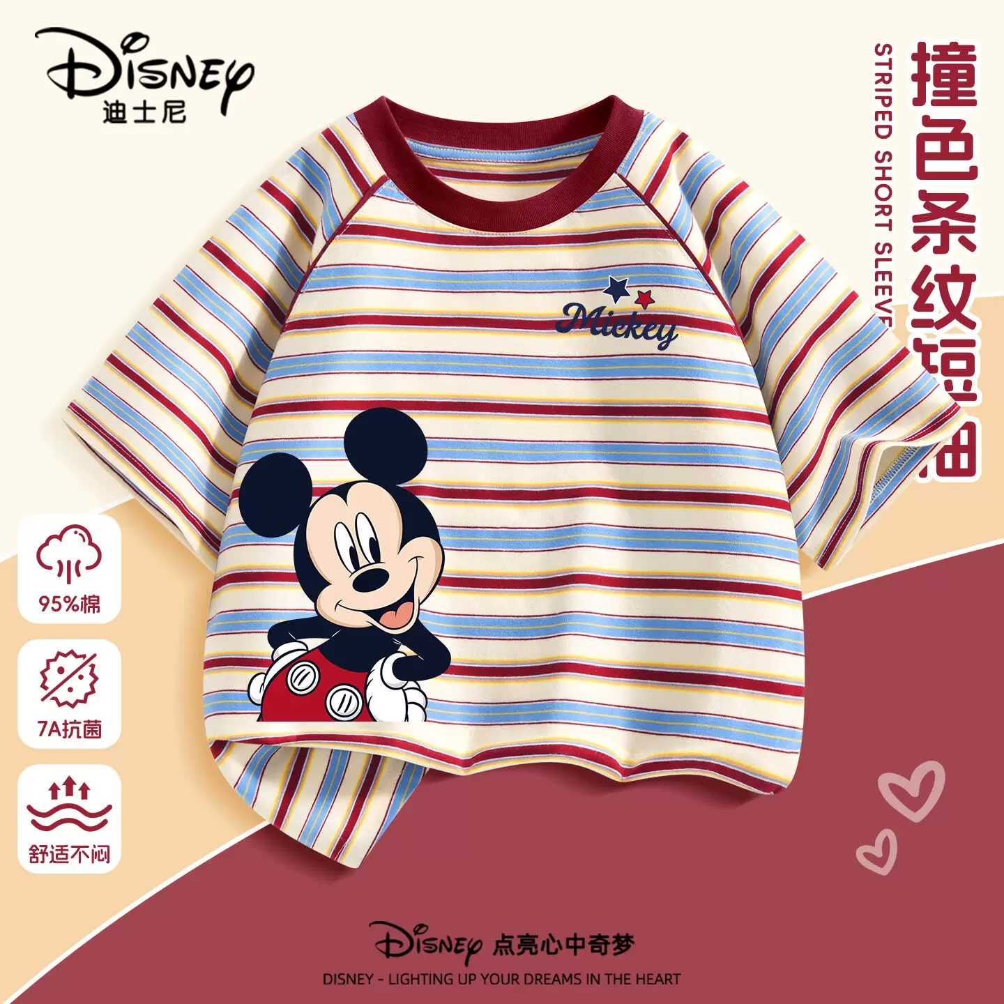 Disney, хлопковая летняя футболка для мальчиков, летняя одежда, с коротким рукавом