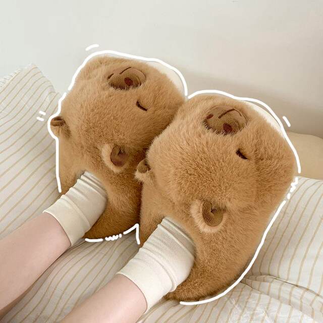 Thick-soled cotton shoes for women, winter bag and outer wear, koala indoor and home, plus velvet and warm woolen cotton slippers