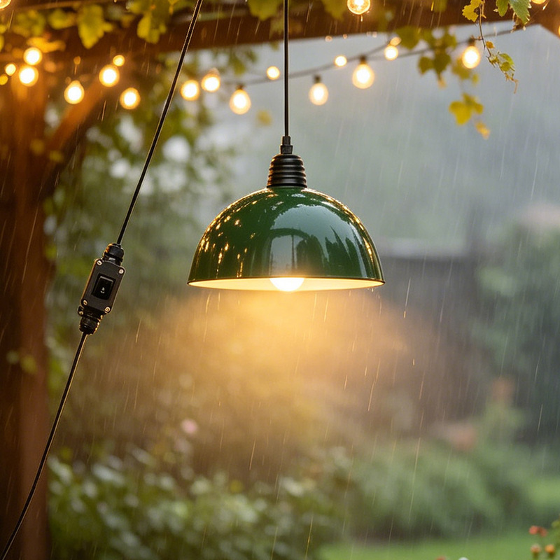 Outdoor Pendant Light with Switch, Dark Green, Waterproof and Sun-Resistant, Suitable for Outdoor Camping, Tent, Courtyard, and Terrace Decoration Outdoor Pendant Light with Switch, Dark Green, Waterproof and Sun-Resistant, Suitable for Outdoor Camping, Tent, Courtyard, and Terrace Decoration