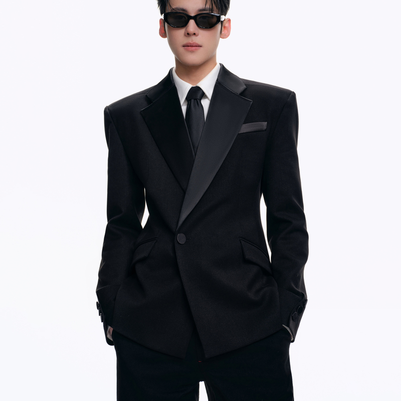 Nobu "Rosnac Series" Spring/Summer Acetate Wool Notch Lapel Structured Waist-Cinching Suit for Business and Banquets