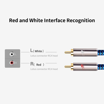 Double lotus head audio d audio cable 2rca two pairs of two red and white plum blossom plugs pure copper car dvd amplifier audio box cable