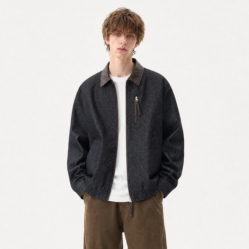 Vligge American Retro Lapel Short Jacket for Men and Women in Autum Cleanfit High-End Loose Workwear Jacket Vligge American Retro Lapel Short Jacket for Men and Women in Autum Cleanfit High-End Loose Workwear Jacket